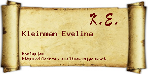 Kleinman Evelina névjegykártya
